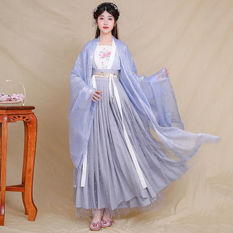 

YF60 модная элегантность Hanfu для женщин Фиолетовый красивый китайский стиль древний костюм осень 2024 Новинка