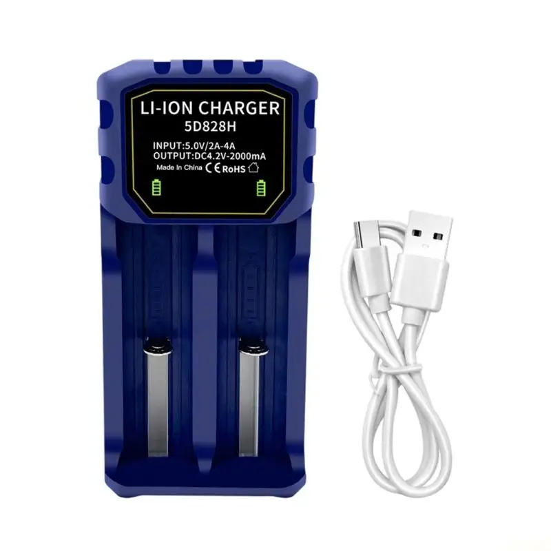 B03F 2-Bay Charging Base For 18650 26650 Battery Anti Overcharge Reverse Protections
