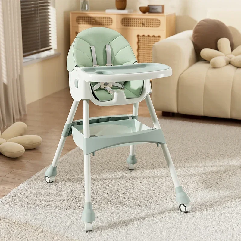 Silla de alimentación de diseño para niños, silla plegable para alimentación de bebé con mecedora ajustable, silla alta para alimentar 5 meses-4 años