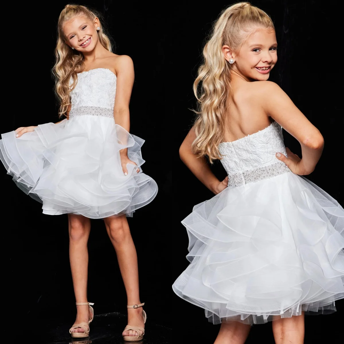 

Glamorous A Line Cocktail Dresses Lace Beads Mini Girls Prom Gowns Tiered Ruffles Short Customized Formal Homecoming Party Gowns