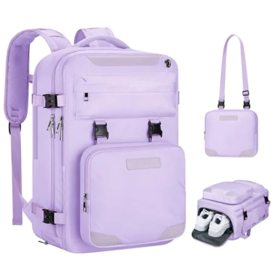 

Travel Backpack for Women Men, 35L Laptop Backpack Fits 17-Inch Laptop, Carry On Backpack for Airplanes with Crossbody BagandSh