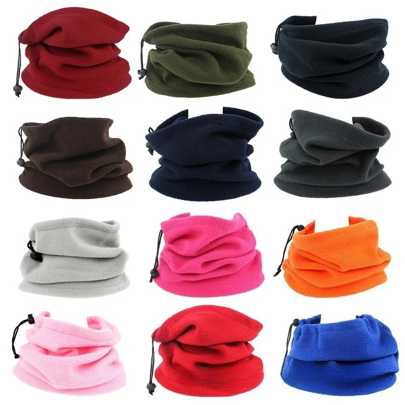 Nieuwe winter warme winddichte fleece sjaal heren dames effen kleur masker half gezicht cover fietsen ski sport kamperen wandelen halsdoek