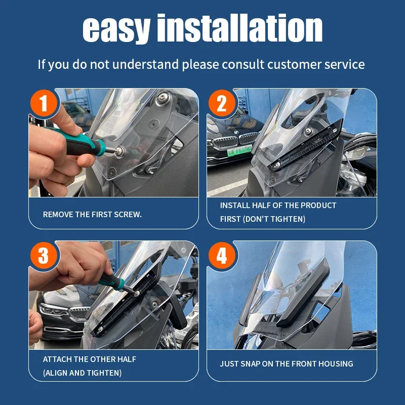 For Honda NC700X NC750X XL750 Transalp Reinforcement ADV Windshield Bracket Trim Strip Windscreen Support Adjustable Lift Holder