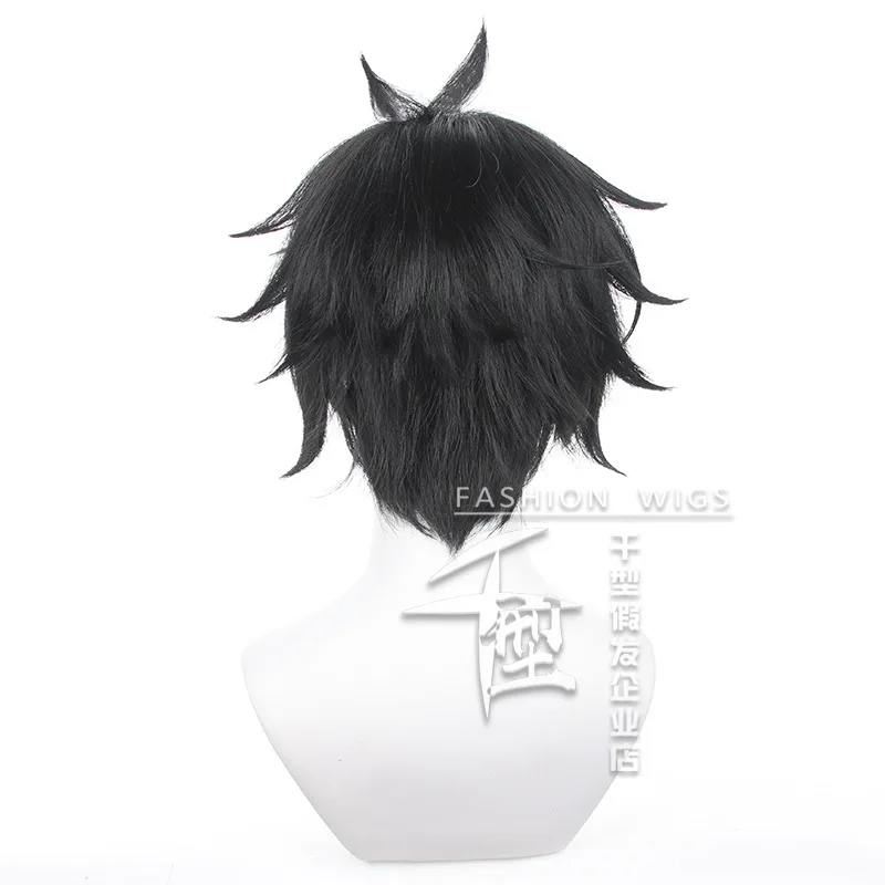 Game Honkai: Star Rail Dan Heng Cosplay Wig Black Short Hair Heat Resistant Synthetic Halloween Party Accessories Props