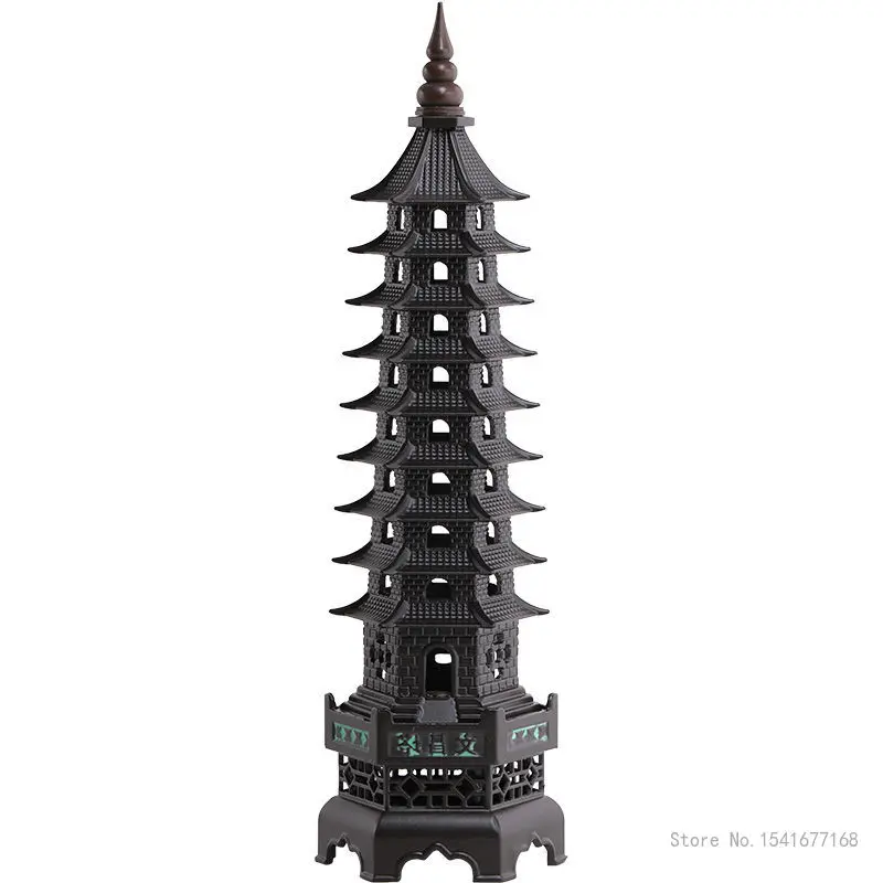 Incense Burner Zinc Alloy Nine Story Tower Fragrance Stove Home Indoor Living Room Tea Ceremony Crafts Retro Zen Decorations 1PC