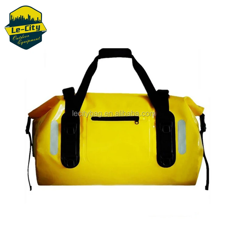 Waterproof roll top ocean pack dry bag tote belt water sport 500D PVC travel duffle bag for boating rafting