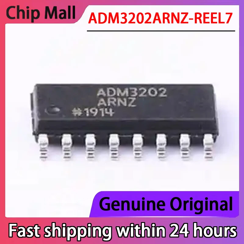 Piezas Original ADM3202, ADM3202ARNZ-REEL7, Chip receptor de línea de SOIC-16, 5 RS-232