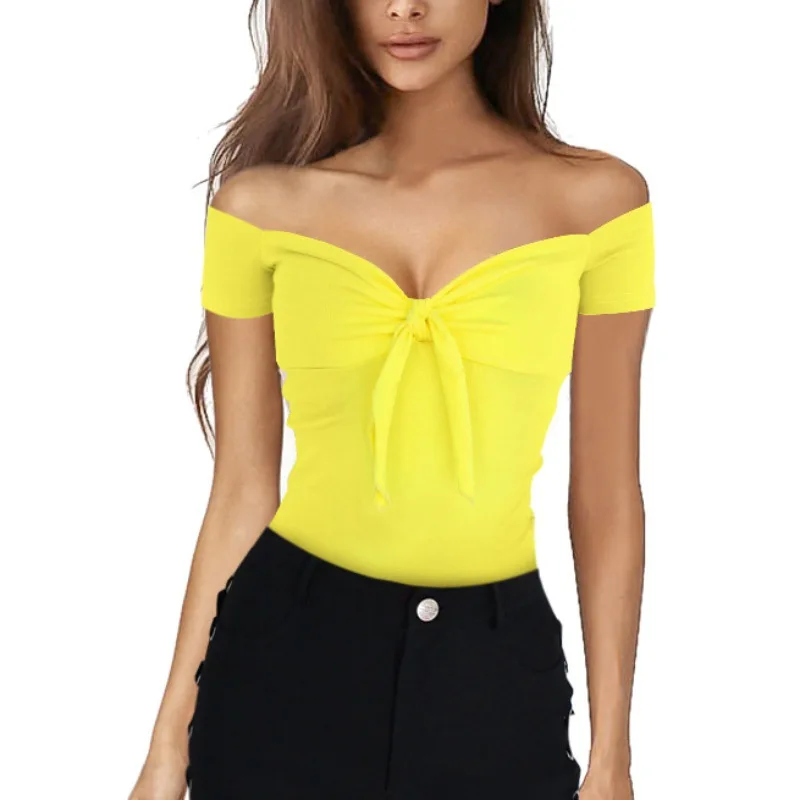 Women's Clothing Women's 2025 T-Shirts Tees Spring European and American New V-neck Beach Party Slimming T-shirt woman Tops