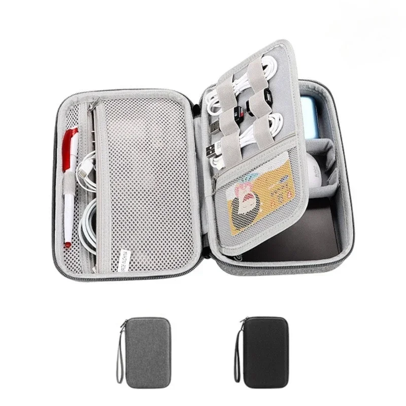 

Large Capacity Travel Electronics Accessories Organizer Tablet Hard Disk Cable Portable Storage Bag EVA Duricrust Airbag ziplock