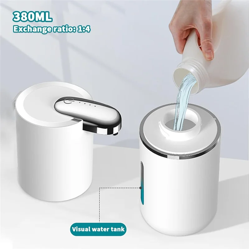 

J1UL1N Automatic Soap Dispenser 380ML Touchless Liquid Soap Dispenser USB Rechargeable Foaming Soap Dispenser For Bathroom