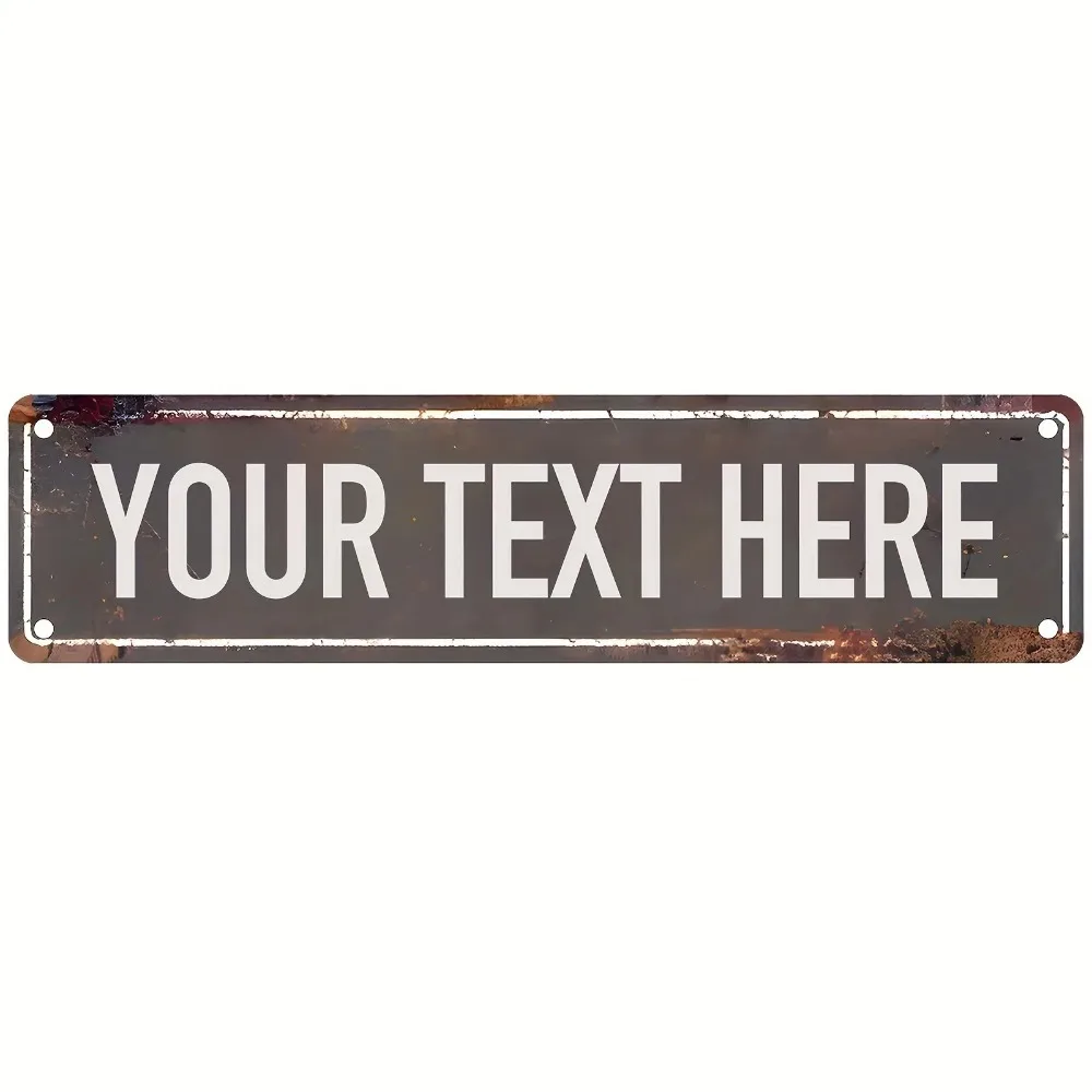 2D‑Flat Dark Gray Custom Metal Sign, Personalized Vintage Rustic Waterproof Farmhouse Garage Wall‑Hanging Gift