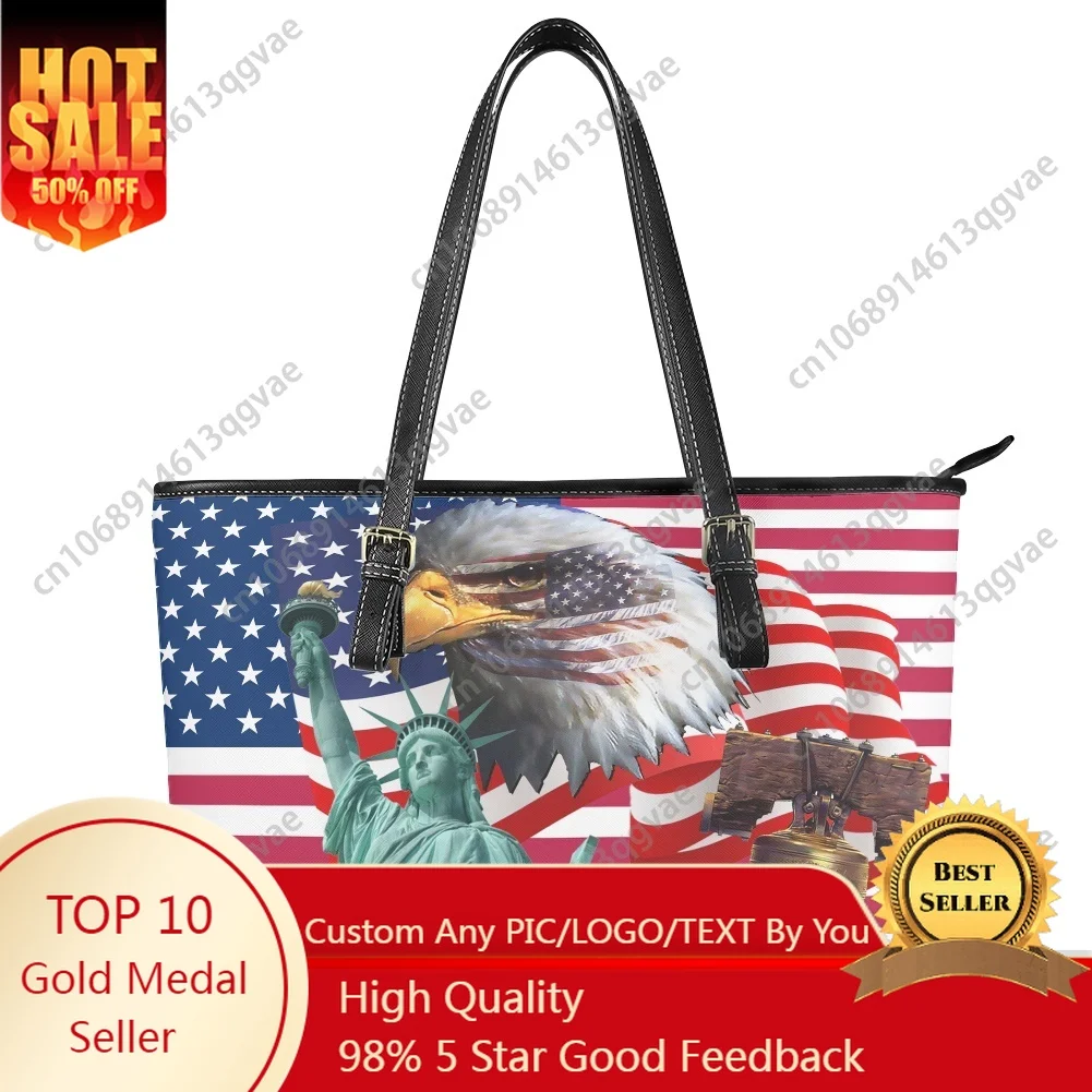 

America 250 Anniversary Custom Handbag Womens Mens Personalized Tote Bag Shoulder Bag Business Leather Purse Travel Bag