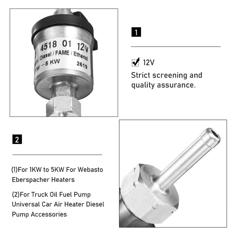 12V 22ML Car Upgrade Ultra-low Noise Heater Fuel Pump Universal for Eberspacher Car Heater Fuel Pump Air Diesel Heater Pump view 4