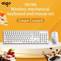 Aigo CK104 Mechanical Keyboard Mouse Set 2.4G Wireless Gaming Red Switch 106 Key Gamer Keyboard Ergonomic 4-button Mouse