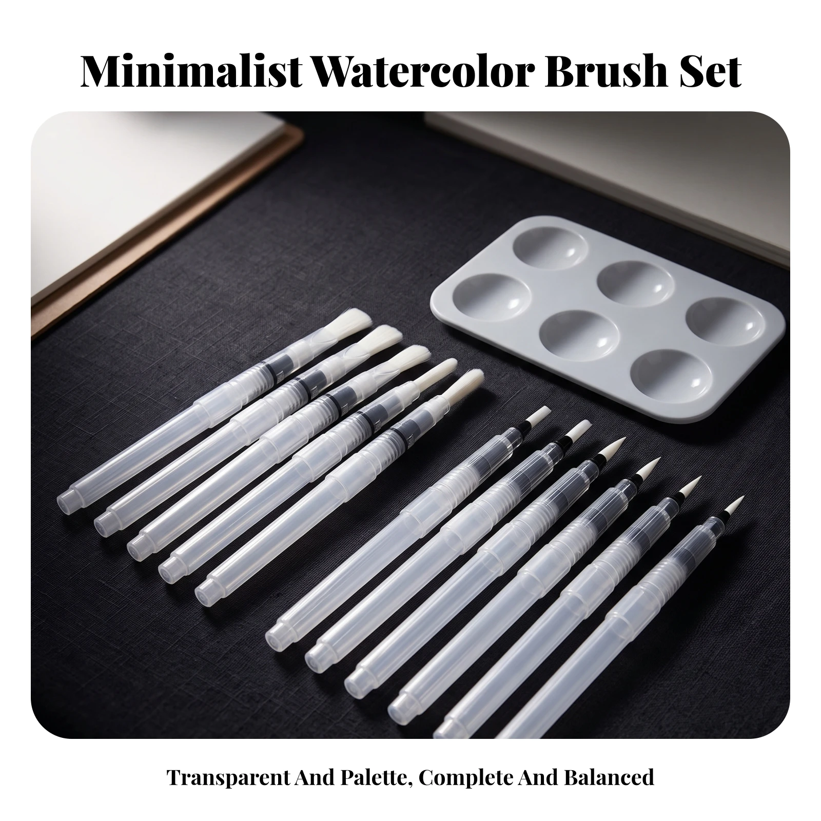12 Pieces Water Brush Pen Refillable Watercolor Brush Pen Art Supply Fillable Clear Barrel for Artists, Travel Sketching view 5