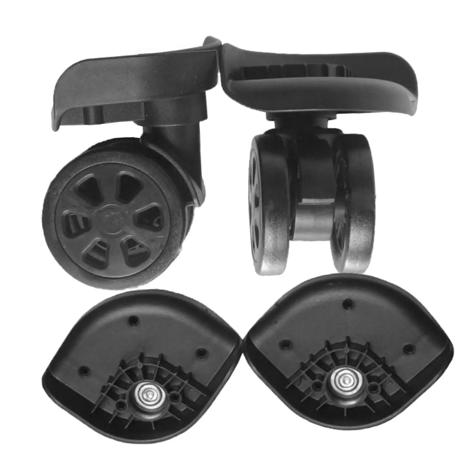 2 Pieces Replacement Luggage Suitcase Wheels Swivel Mute Casters Black , A71, Size