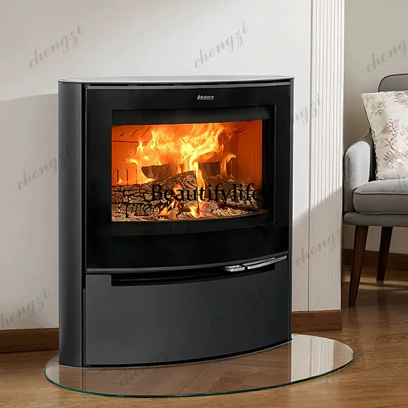 Fireplace, fireplace, real fire, wood fire, wood stove, home indoor villa heating, cast iron