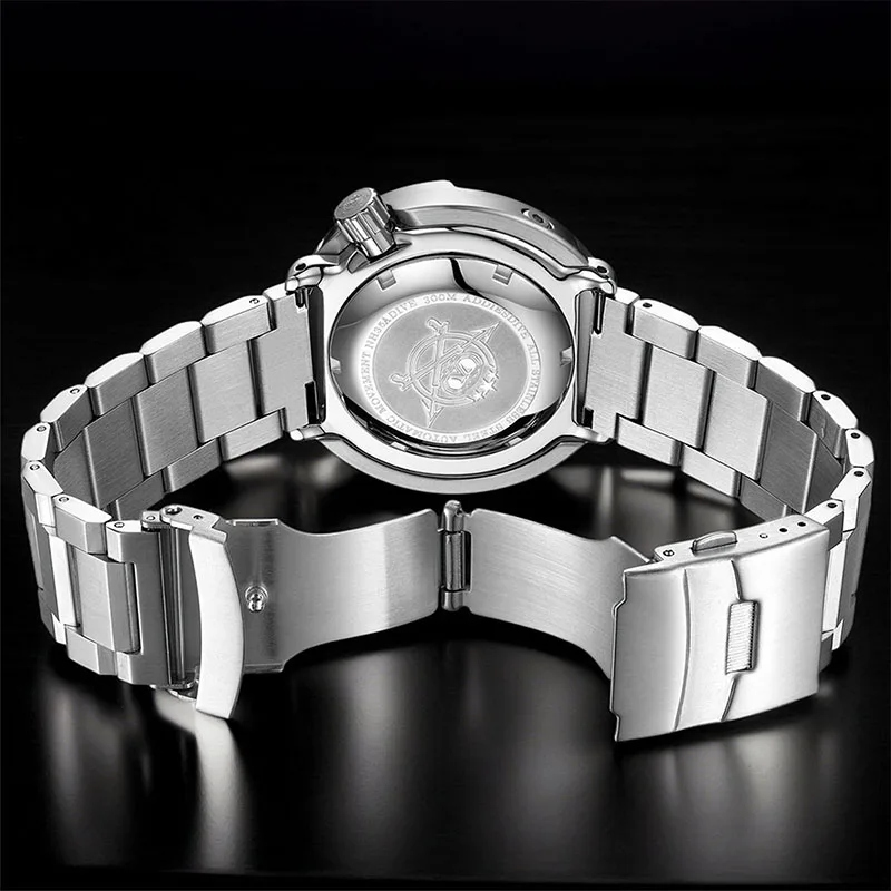 Addiesdive رجل التلقائي الغوص ساعة مقاوم للماء 300 متر سوبر مضيئة الياقوت الزجاج الساعات الذكور 41 مللي متر الفولاذ المقاوم للصدأ ساعة اليد