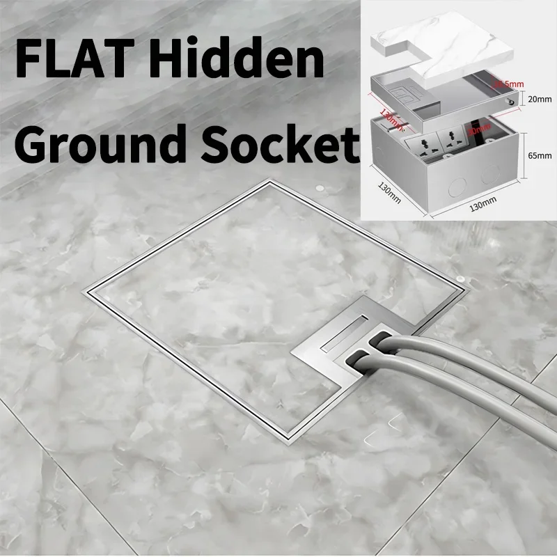 

European/American/Israeli/Brazilian/French Style Flat Floor Hidden Socket - Electrical Stainless Steel Floor Socket