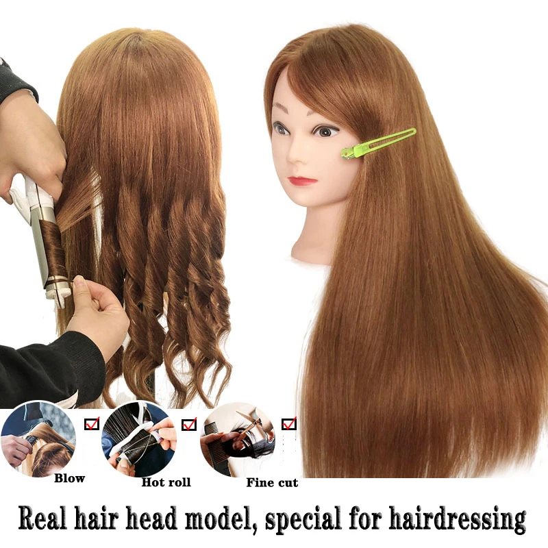 

Mannequin Head Natural 80% Human Hair Is Used To Practice Hair Style Hairdresser Doll Head Is Used To train Makeup Practice Head