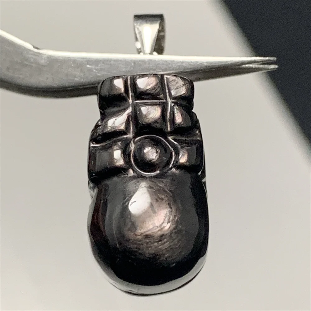 Egypt Lucky Fortune Stones Natural Hypersthene Pendant Necklace Men Women Silverlight Healing Beads Unusual Silverline Gemstones