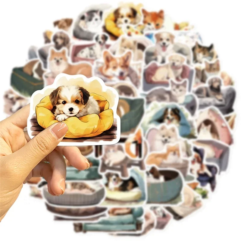 10/30/50PCS Cute Winter Cat Dog PVC Sticker Aesthetic Decoration Scrapbooking Sketchbook Korean Stationery School Supplies