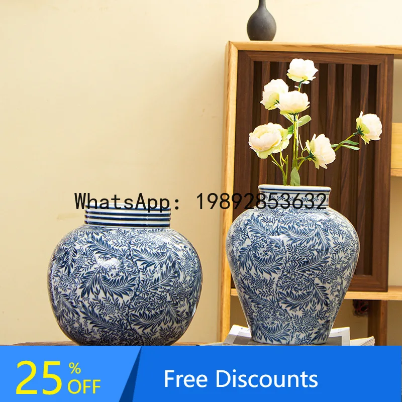 

FZ Blue and White Porcelain Vase Ceramic Vase Hydroponic High Temperature Fired Ceramic Ornament