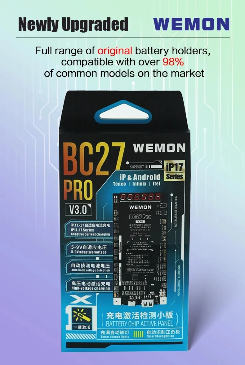 WEMON BC26 Pro V11.0 BC27 PRO V3 Charging Activation Detection Small Board for IPhone 6-17PM for Android