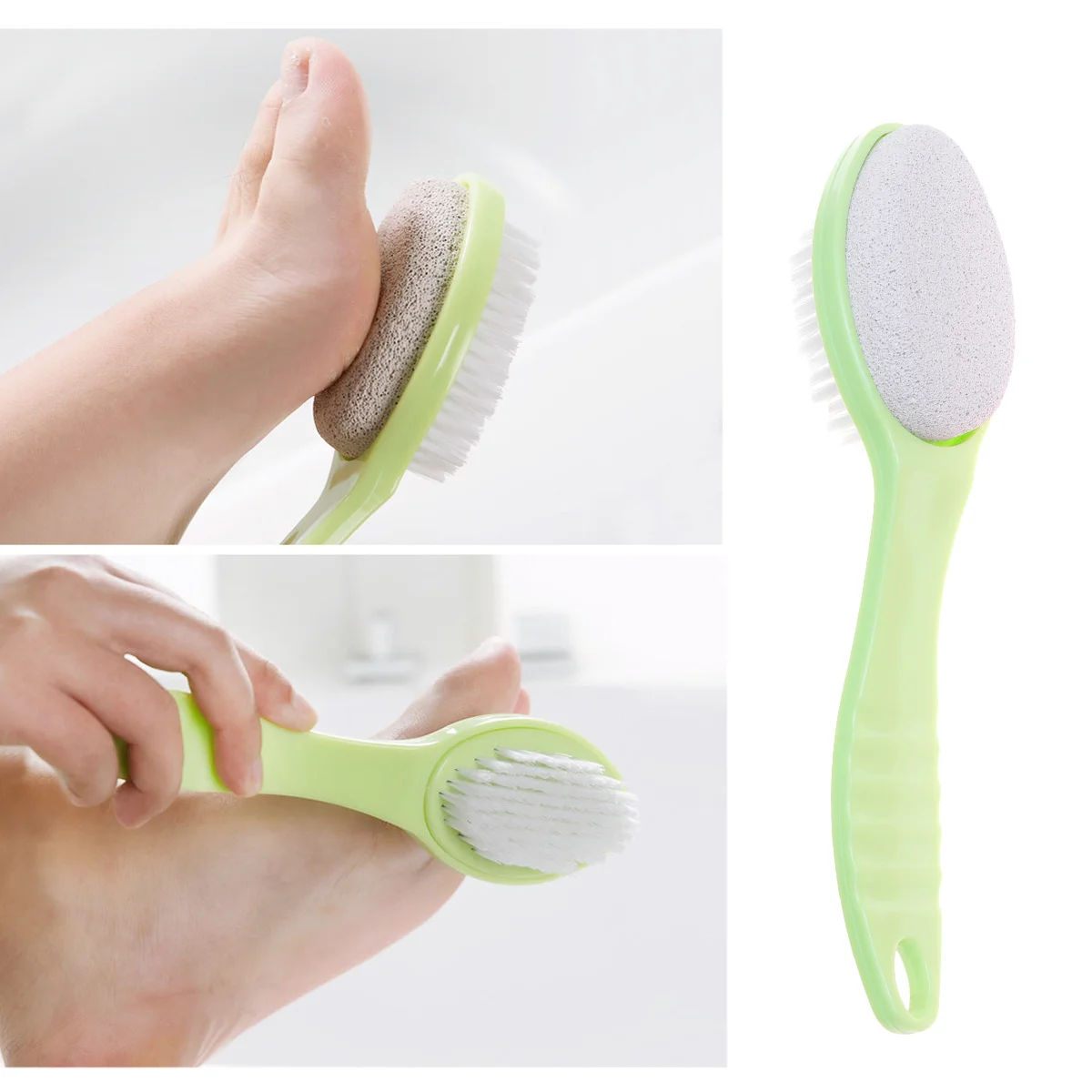 เครื่องขัดส้นเท้า 2 ชิ้น อุปกรณ์กำจัดหนังด้าน ขัดผิวสองด้าน แปรงขัดเท้า ตะไบเท้า ดูแลเท้า ขัดผิวแข็ง