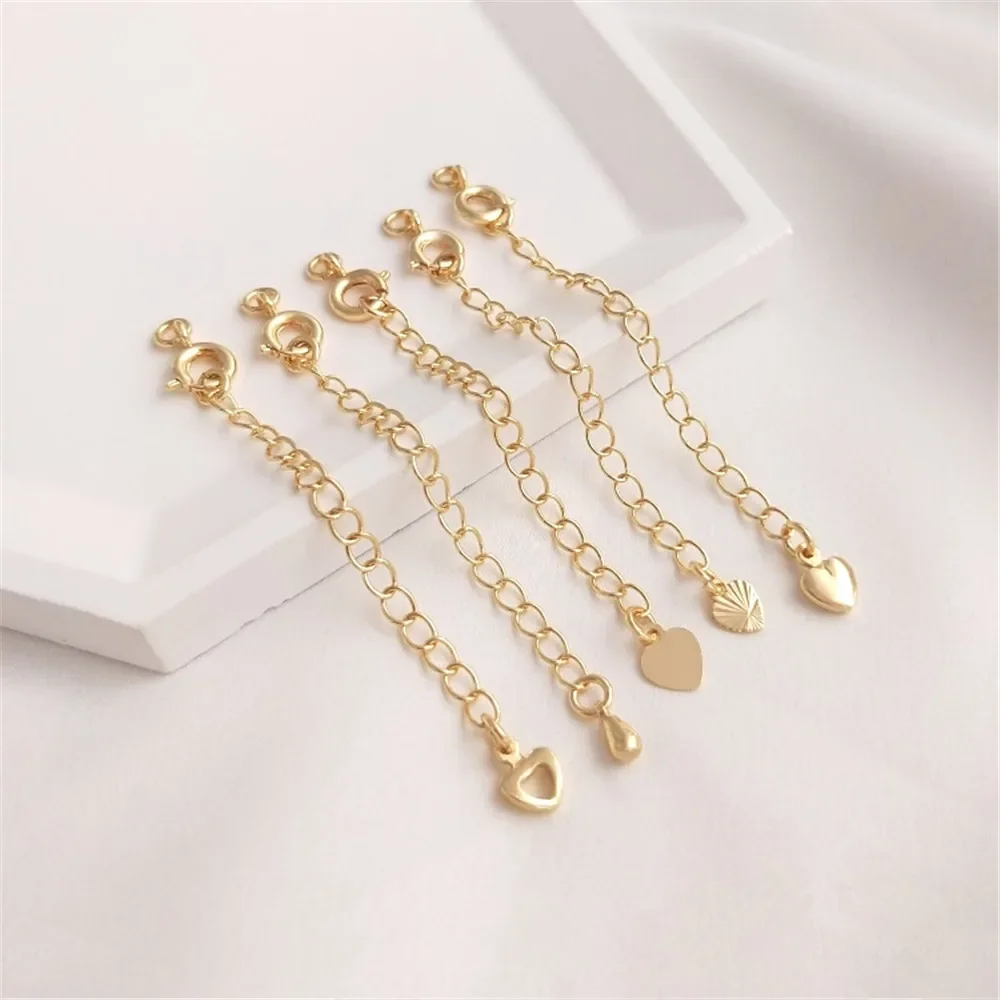 14K Gold Plated Tail chain Extension chain homemade bracelet necklace DIY hand jewelry accessories hand made jewelry