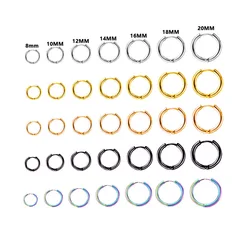 6-20mm Surgical Steel Ear Nose Piercing Rings Hoops Sleeper for Women Men Stackable Cartilage Round Antiallergic Huggie Earring