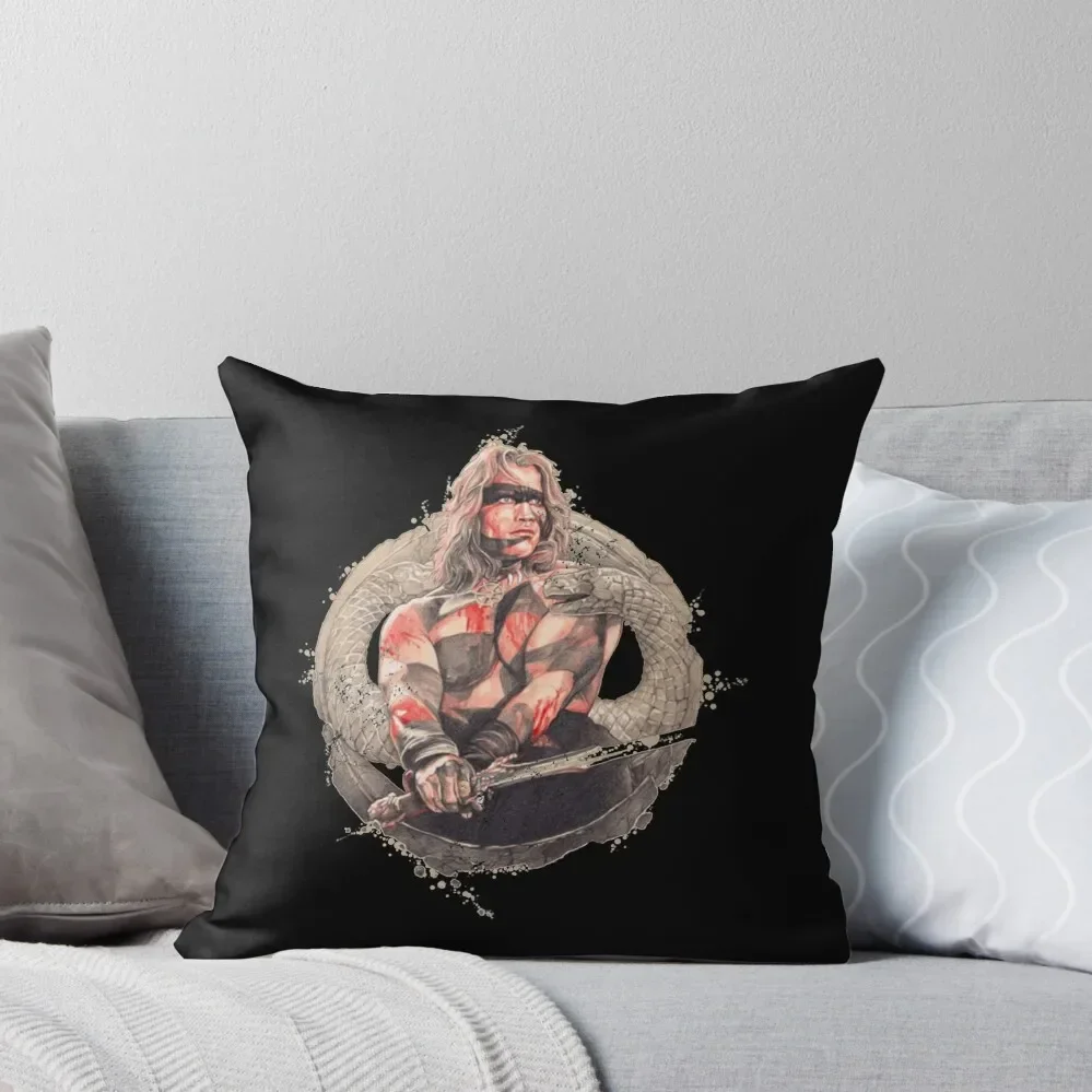 Conan The Barbarian Ilustration Vintage T-Shirt Throw Pillow Decorative Cover For Living Room Christmas Covers pillow