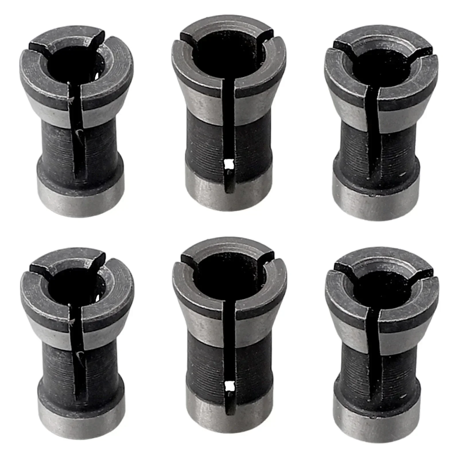 Adaptador de mandril de aço carbono para corte, máquina de gravura, pinça, preto e prata, roteador, 6mm, 6.35mm, 8mm