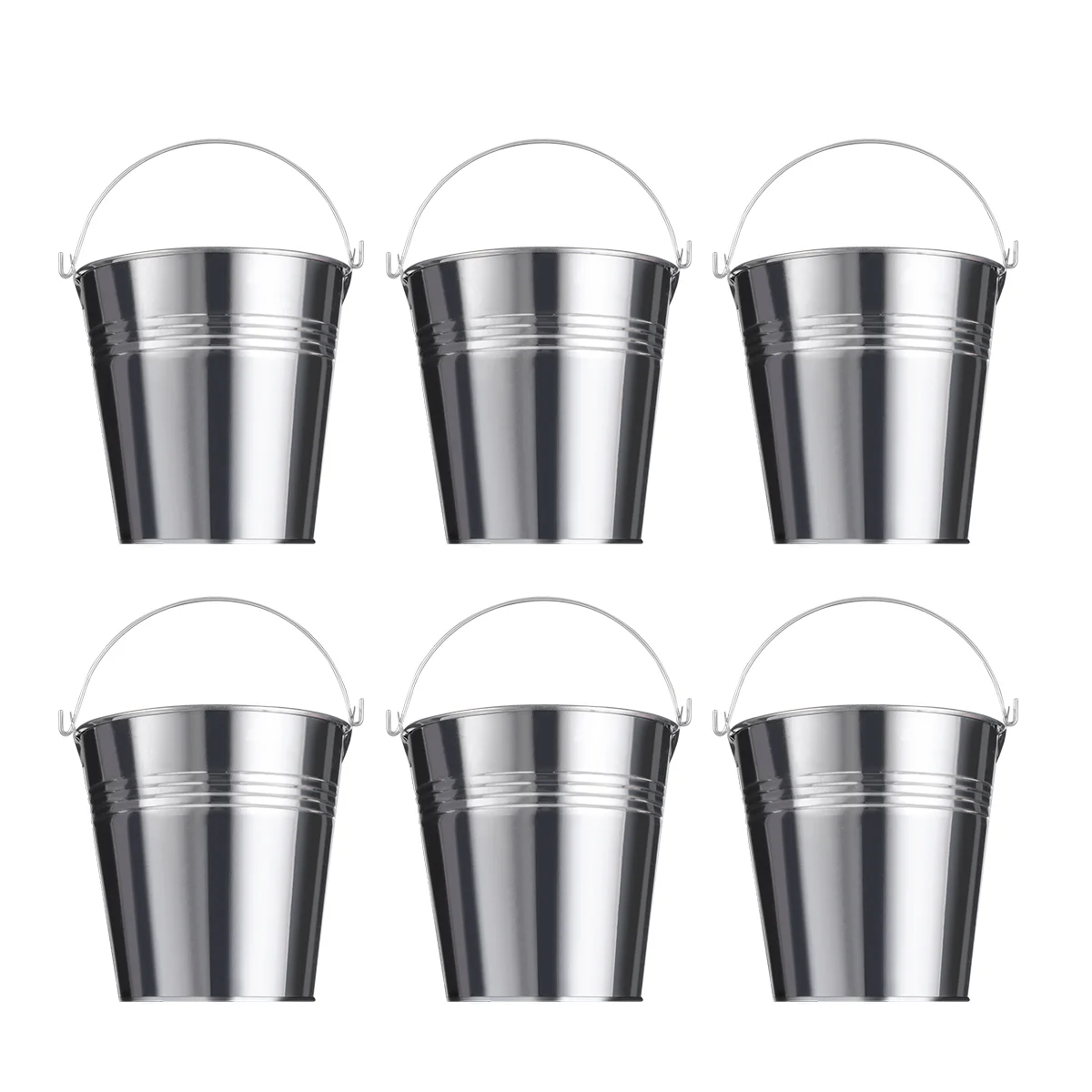 

NUOLUX 6pcs 105x72x105cm Mini Tinplate Metal Bucket Icing French Fries Tin Pails Tin Bucket Tinplate Pails