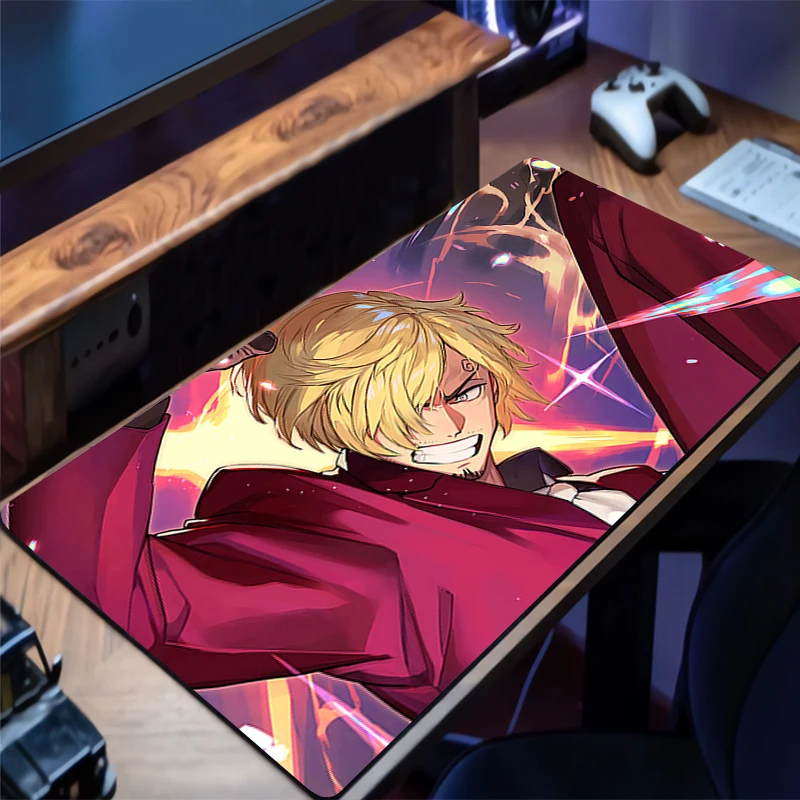 

Mouse Pad Anime Non-Slip Rubber Mousepad Soft Office Desk Mat Gaming PC Accessories Large Gamer One Piece Sanji HD Keyboard Mat