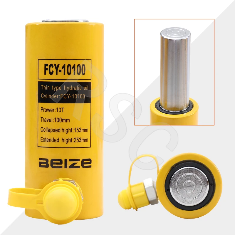 10 Ton Hydraulic Ram Jack, FCY-10100 Long Type Cylinder with 100mm Piston Stroke for Lifting & Industrial Use