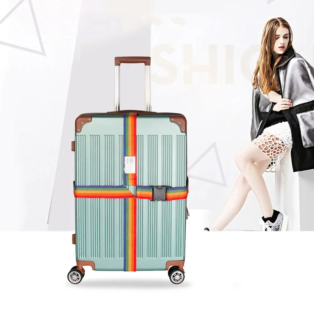 Anti-lost Name Sticker Suitcase Belts Travel Suitcase Accessories Luggage Buckle Strap Baggage Belts Packing Belt