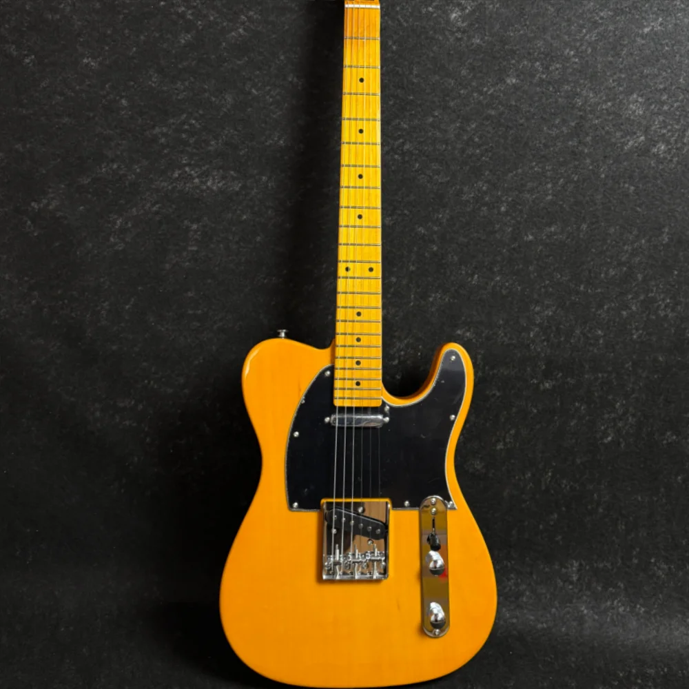 Guitarra eléctrica STTS naranja de 39 pulgadas, cuerpo de álamo, mástil de arce, pastillas S, puente fijo, profesional para música rock, envío gratis.