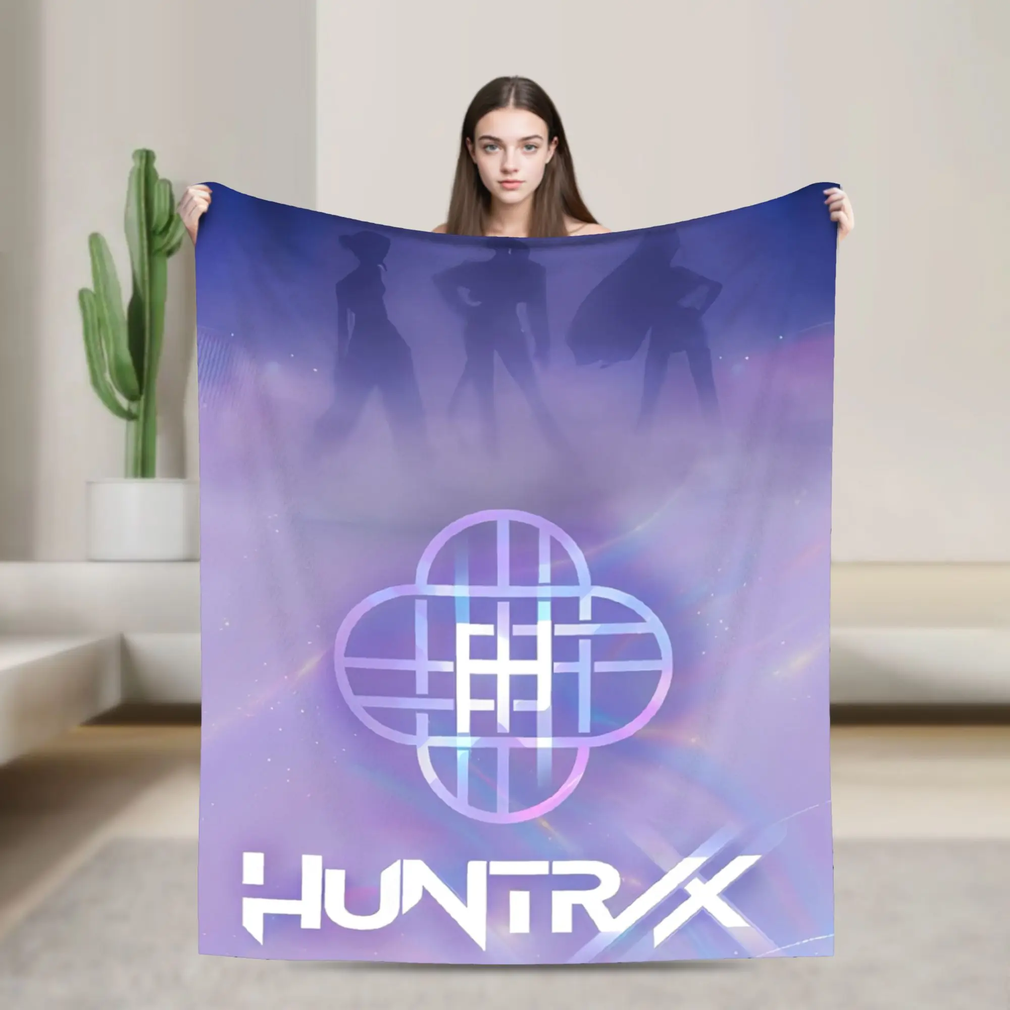 

Soft Kpop Demon Hunters Huntrix Throw Blanket Premium Fleece Flannel Lightweight Bed Blanket Warm Plush Blankets All Season Use