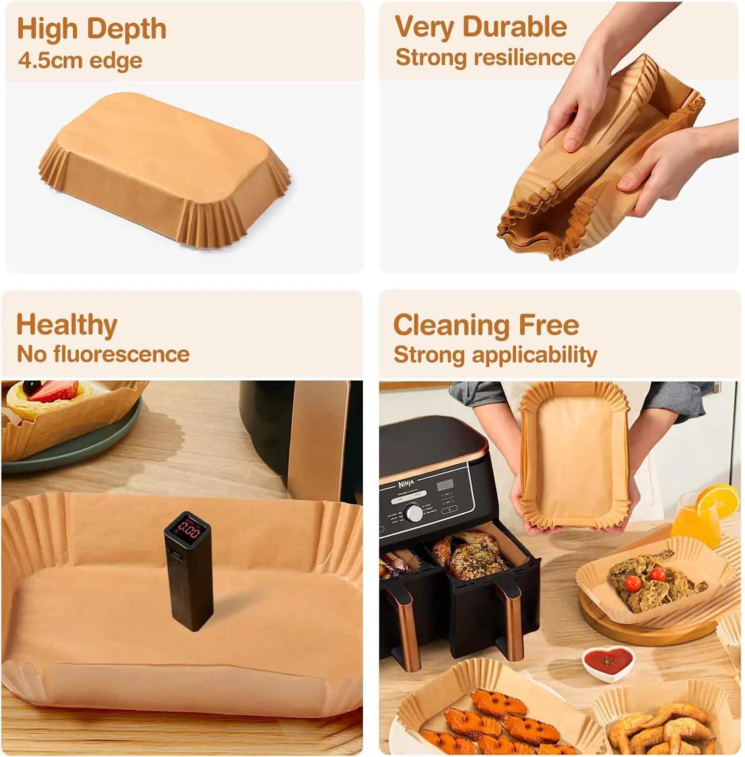 Air Fryer Paper for Dual Zone