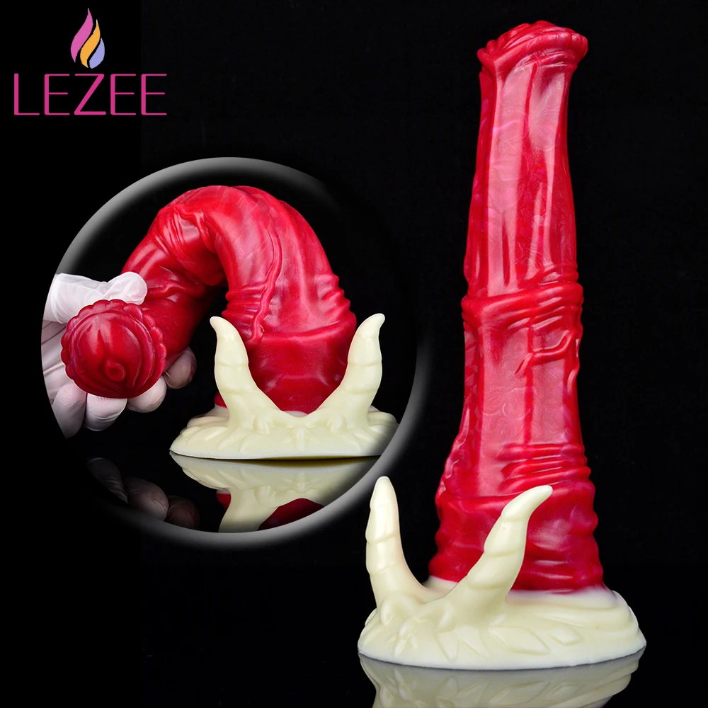 

LEZEE Silicone Monster Dildo Strong Sucker Tusk Long Horse Penis Realistic Dildos Prostate Massager Anal Plug Sex Toys For Women