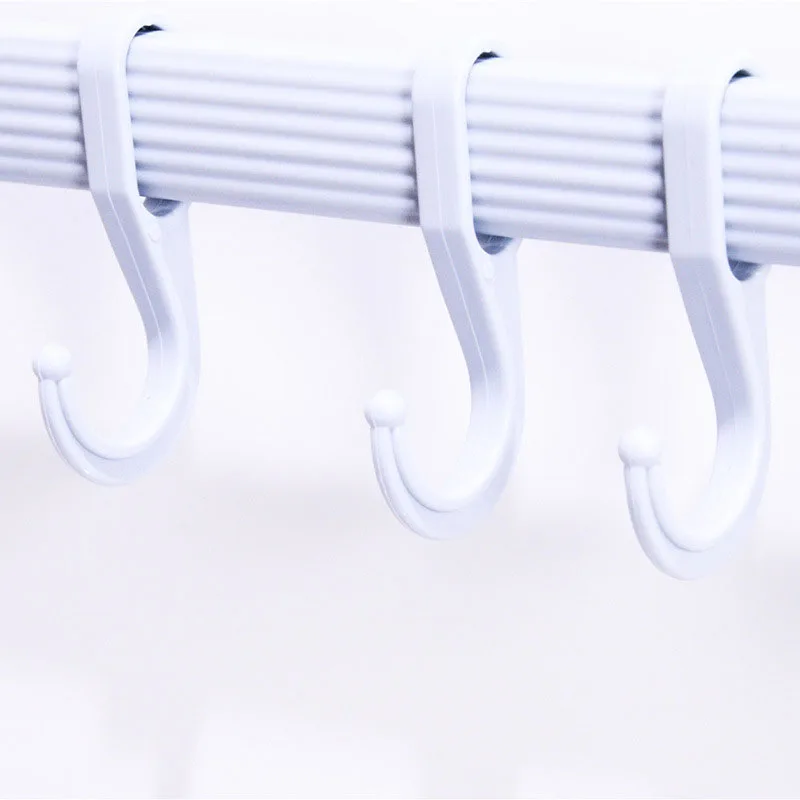 1Pc Multi-Purpose 6 Hooks Blue/White Suction Cup Type Hook 6 Rows Kitchen Bathroom Corner Suspension Without Marks Hanger Hook