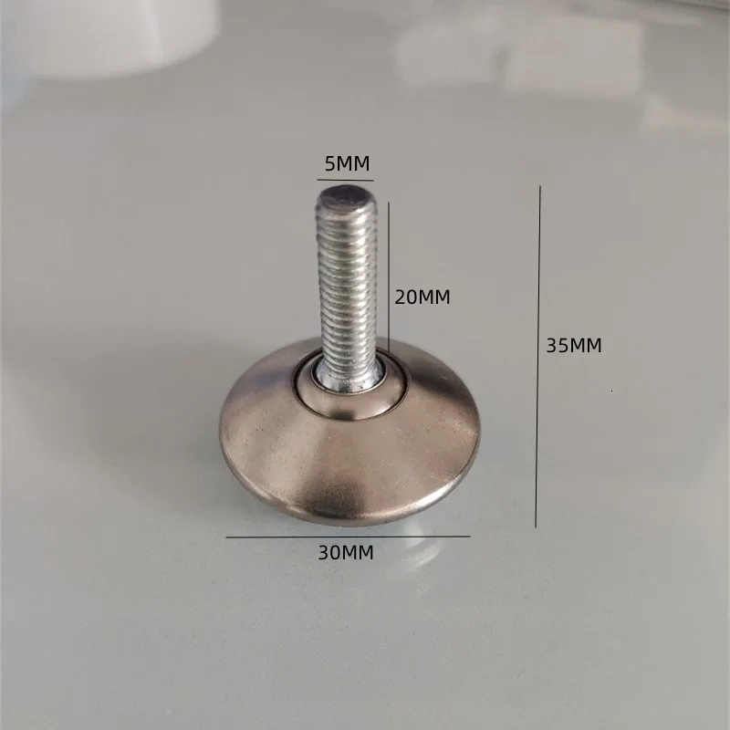 Pieds de meubles en acier anti-brûlure, coussretours de pied d'armoire de table, 2,2 réglable, rotation résistante à 360, compte-gouttes, vis M5, 4 pièces