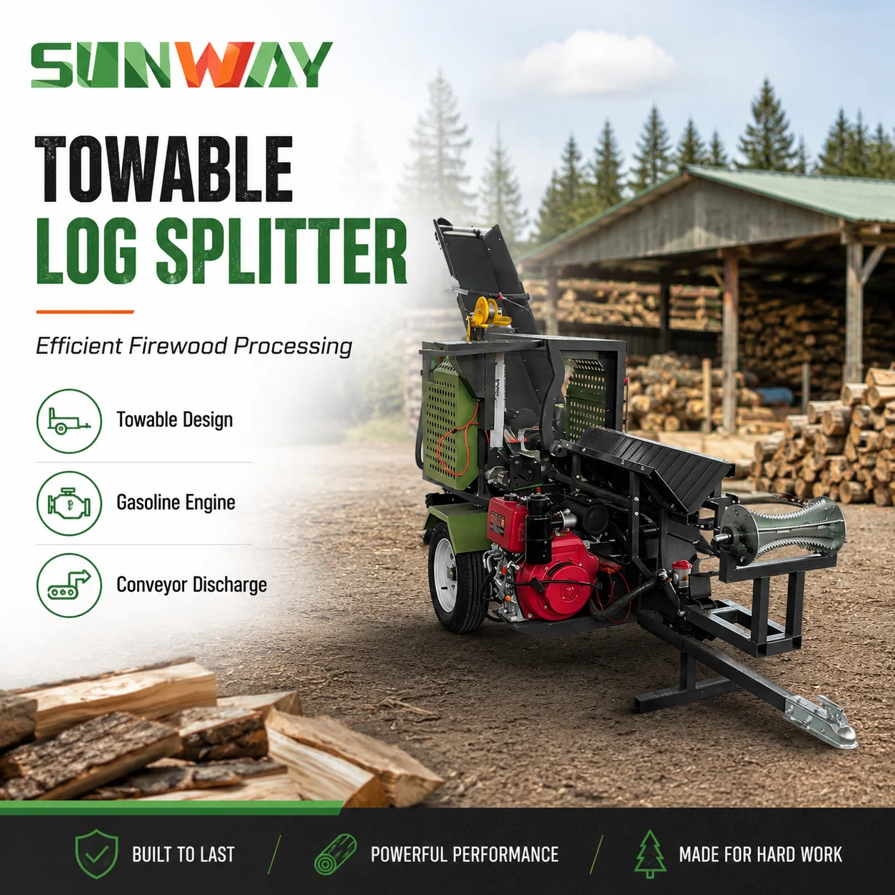 Power Tools For Construction Work - Excavator Attachment Hydraulic Wood Splitter Heavy