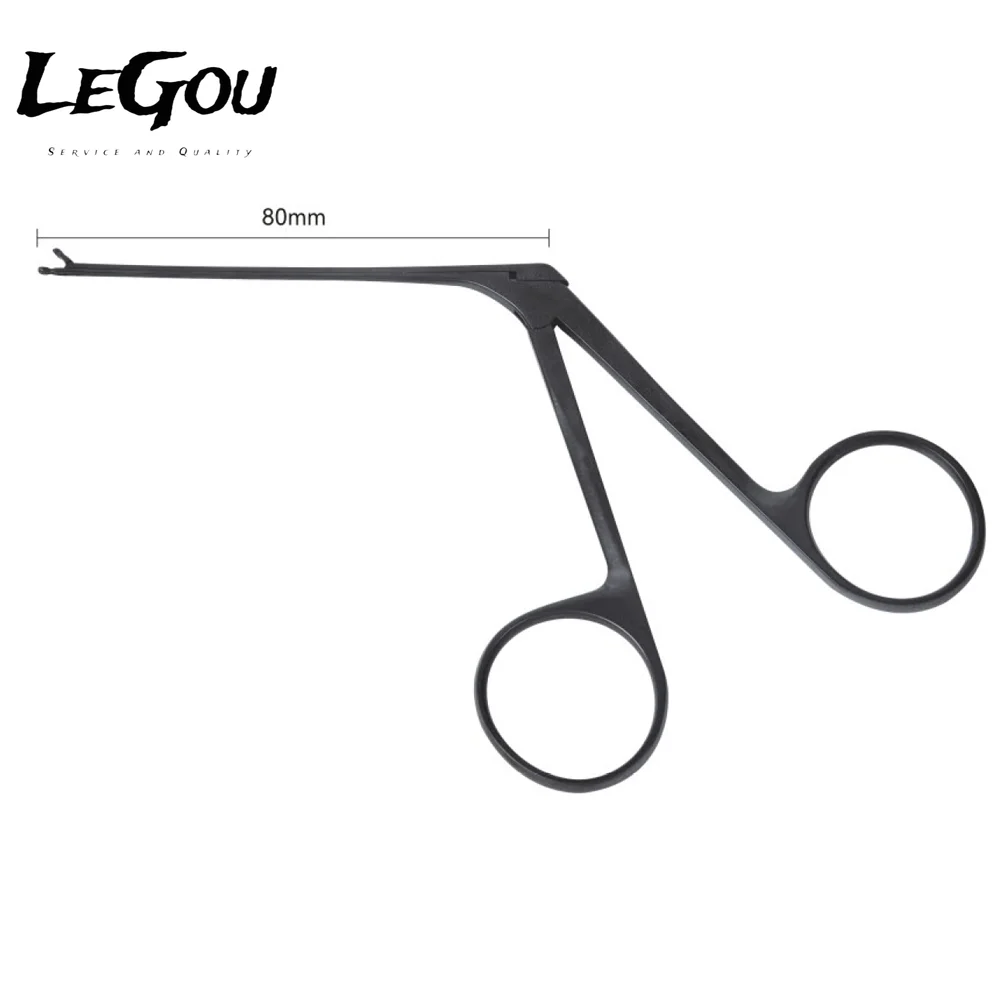 LeGou Professional  Black Coated Micro Alligator EAR Forceps 2.3mm Black ENT Surgical Nasal Instruments Malleus Scissor