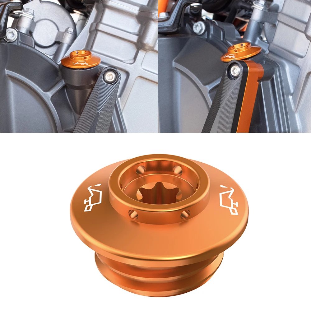 

For KTM 790 Duke 890 Duke R 2018-2022 1290 Super Duke GT R 2016-2023 690 Duke 2008-2018 Engine Oil Filler Plug Cap Cover