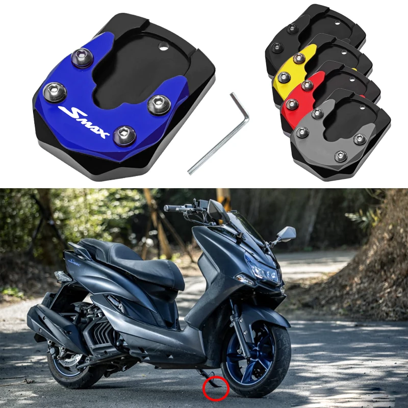 For Yamaha SMAX155 SMAX 155 CYGNUS GTR RAY125 BWS Motorcycles Accessories Foot Side Stand Enlarger Plate Pad Kickstand Extension