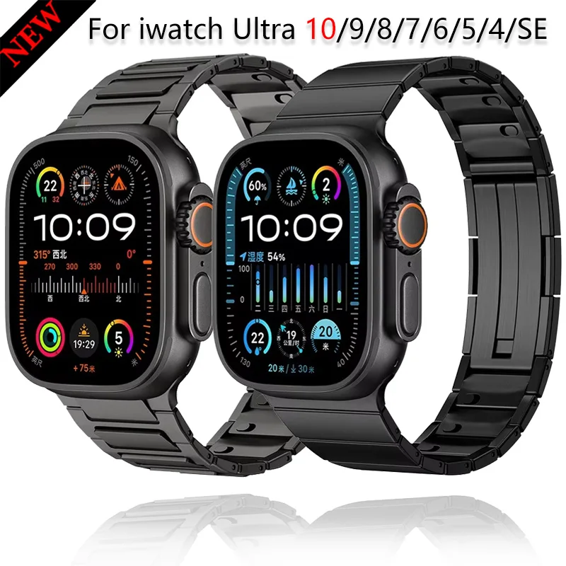 

Titanium alloy strap For Apple watch Series Ultra 10 9 8 7 6 5 4 SE High end wristband iwatch 49mm 46mm 45mm 41mm 44mm 42mm 40mm