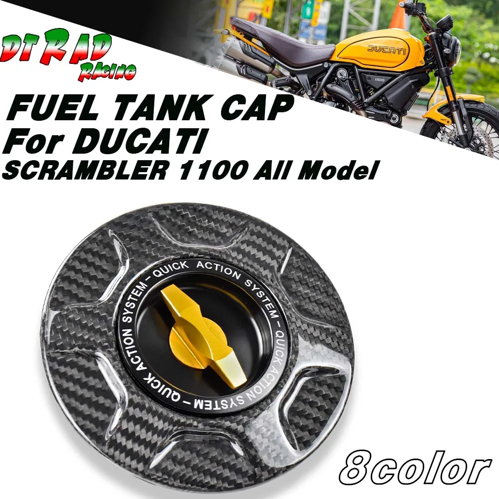 Carbon Fiber Quick Action Fuei Filler Cover Motorcycle Keyless Gasoline Tank Cap For DUCATI SCRAMBLER 1100 All Model Accessories