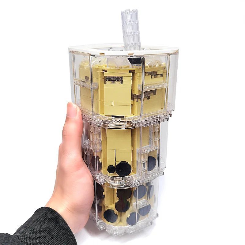 

MOC Building Blocks Bubble Milk Tea Cup Office Creative Decorations Afternoon Tea Christmas Bricks Toys Compatible With LEGO